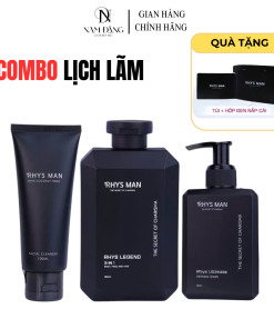 RHYS MAN THE SECRET OF CHARISMA Combo Lịch Lãm Sữa tắm gội 350ml & Sữa rửa mặt 100ml & Dung dịch vệ sinh 120ml