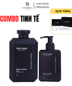 Combo Tinh Tế RHYS MAN Sữa tắm gội nam 3in1 Rhys Legend 350ml & Dung dịch vệ sinh nam 120ml