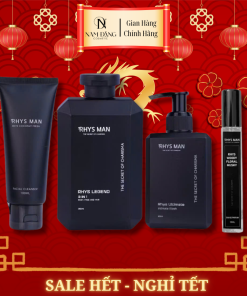 RHYS MAN THE SECRET OF CHARISMA Combo Nam Tính dành cho nam giới gồm sữa tắm 3in1 350ml, Dung dịch vệ sinh 120ml, Gel rửa mặt 100ml & Nước hoa 10ml