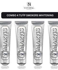 Combo 4 tuýp Kem đánh răng Marvis Smokers Whitening Mint 85ml Trắng Răng