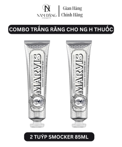 Combo 2 tuýp Kem đánh răng Marvis Smokers Whitening Mint 85ml Trắng Răng