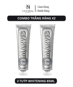 Combo 2 tuýp Kem đánh răng Marvis Whitening Mint 85ml Trắng Răng